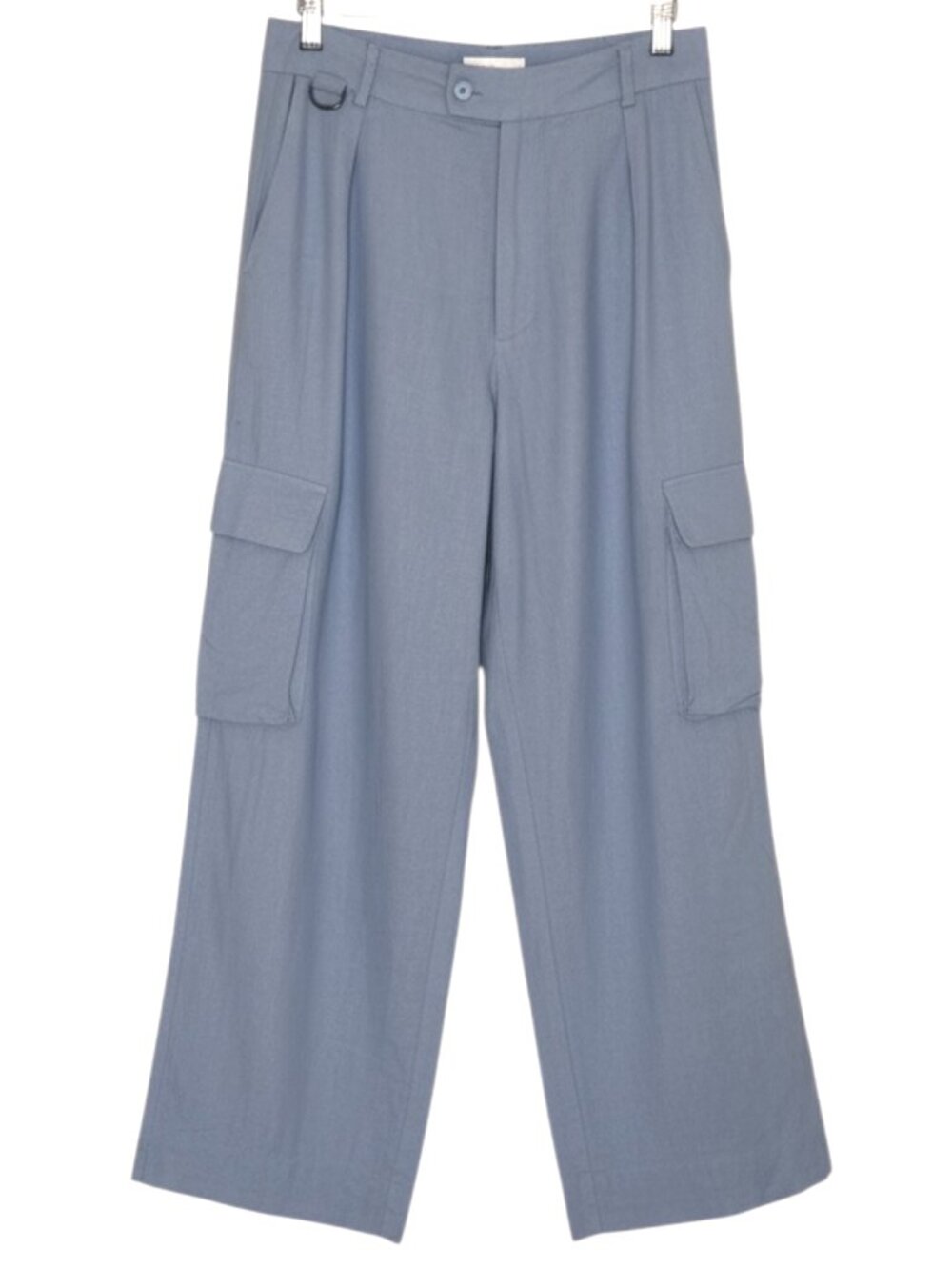 LNA Clothing Linen Blend Cargo Pants Wide Leg High Waist Light Blue S